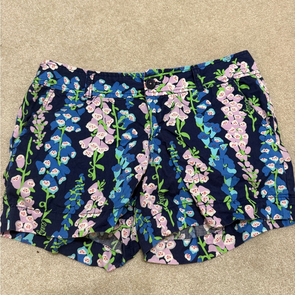 Lilly Pulitzer Callahan Shorts In Foxy Foxglove